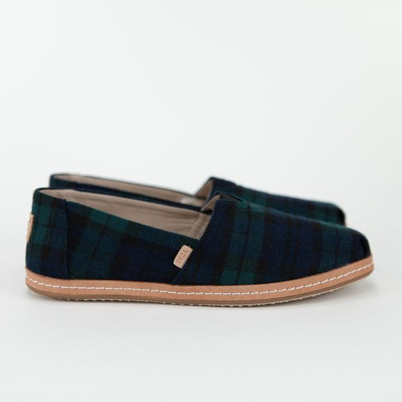 Toms Shoes - Toms Classic 10012646 Women’s Spruce Plaid Felt Slip on Loafer Flats – Size 8